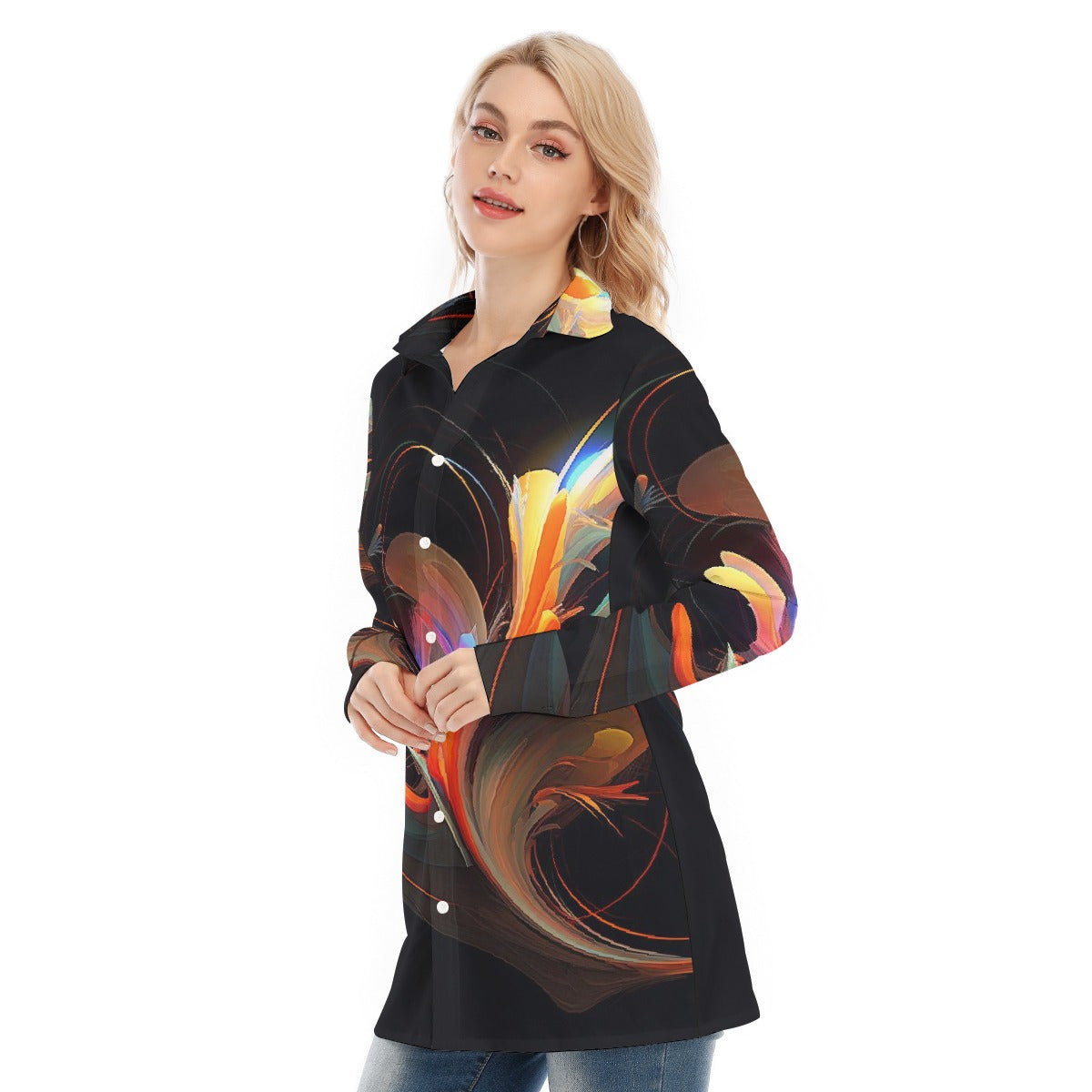 All-Over Print Women's Long Shirt