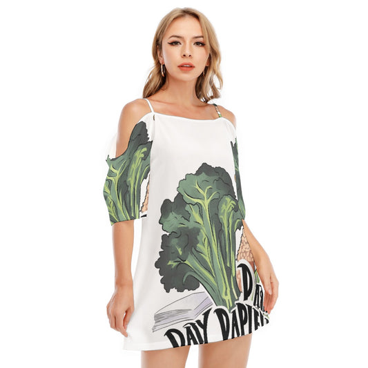 All-Over Print Women's Off-shoulder Cami Dress