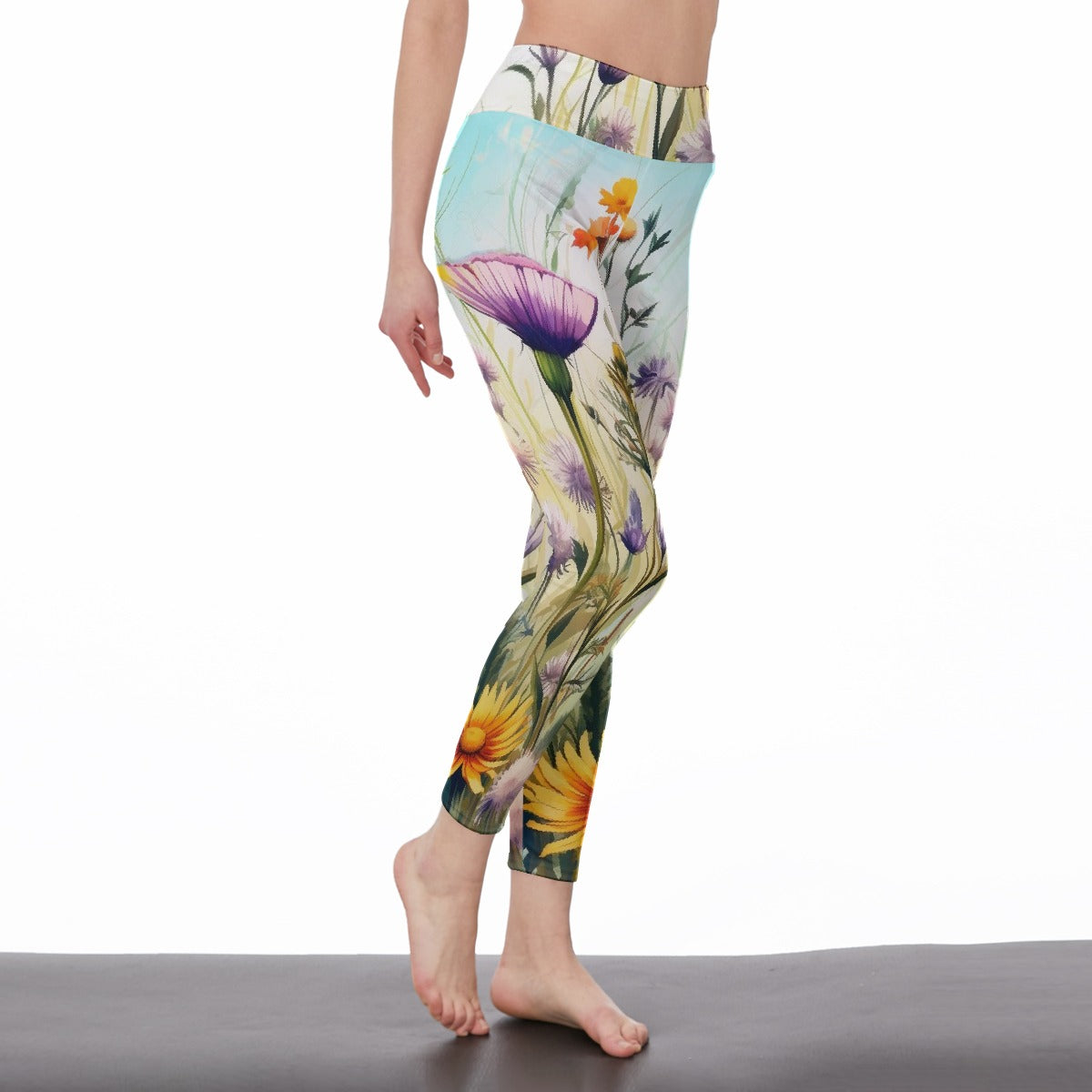 All-Over Print Women's High Waist Leggings | Side Stitch Closure