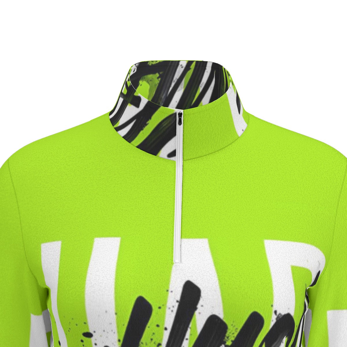 All-Over Print Women's Sports Collar Jersey With Long Sleeve