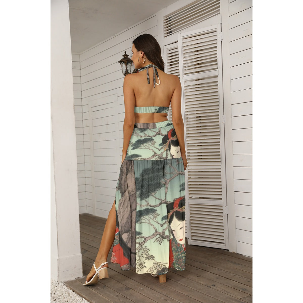 All-Over Print Women's Tie Back Wrap Dress