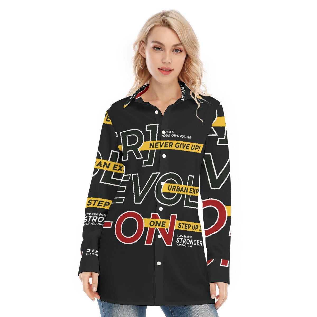 All-Over Print Women's Long Shirt