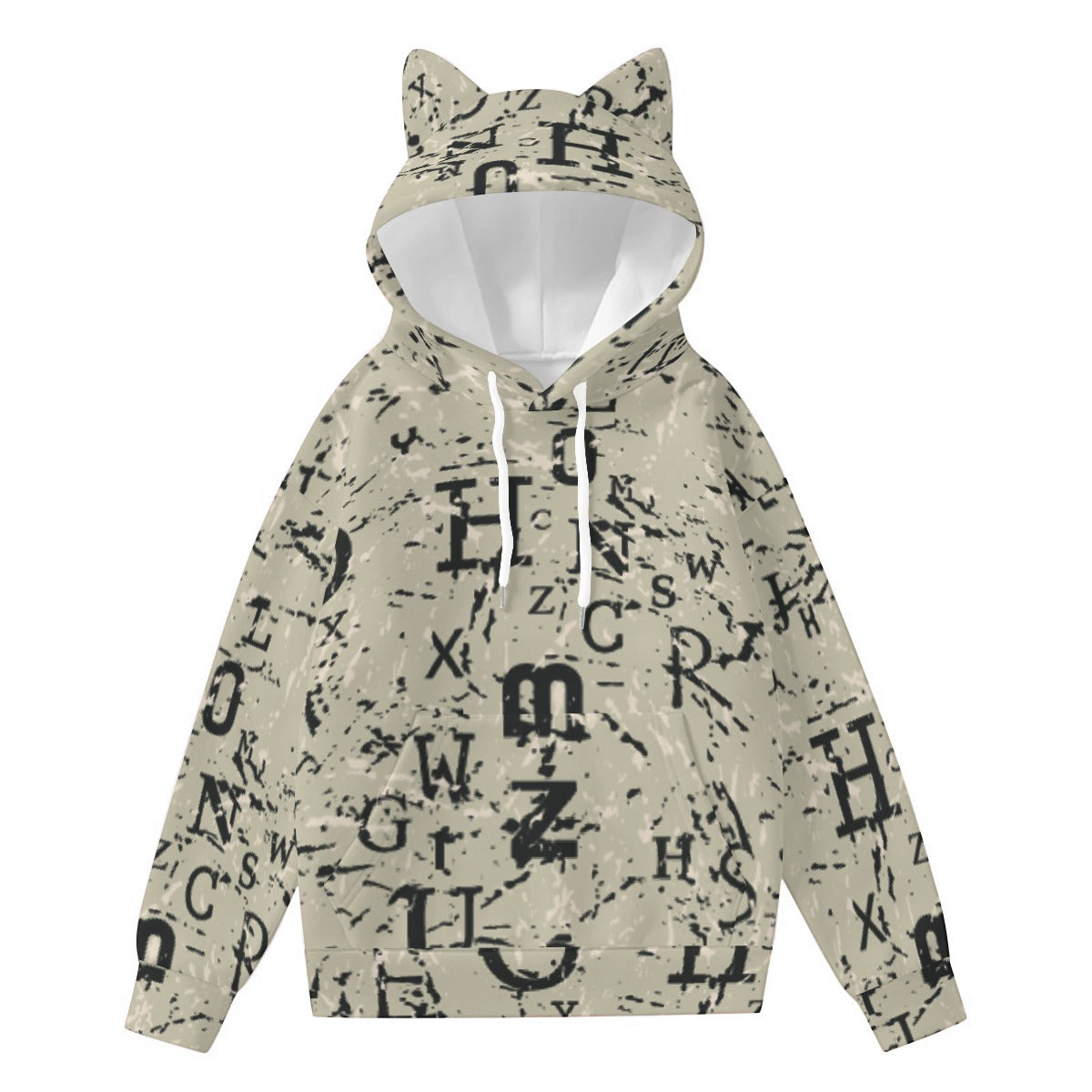 All-Over Print Women’s Hoodie With Decorative Ears