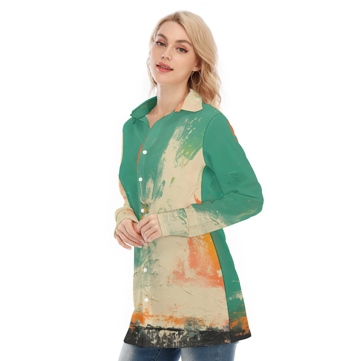 All-Over Print Women's Long Shirt