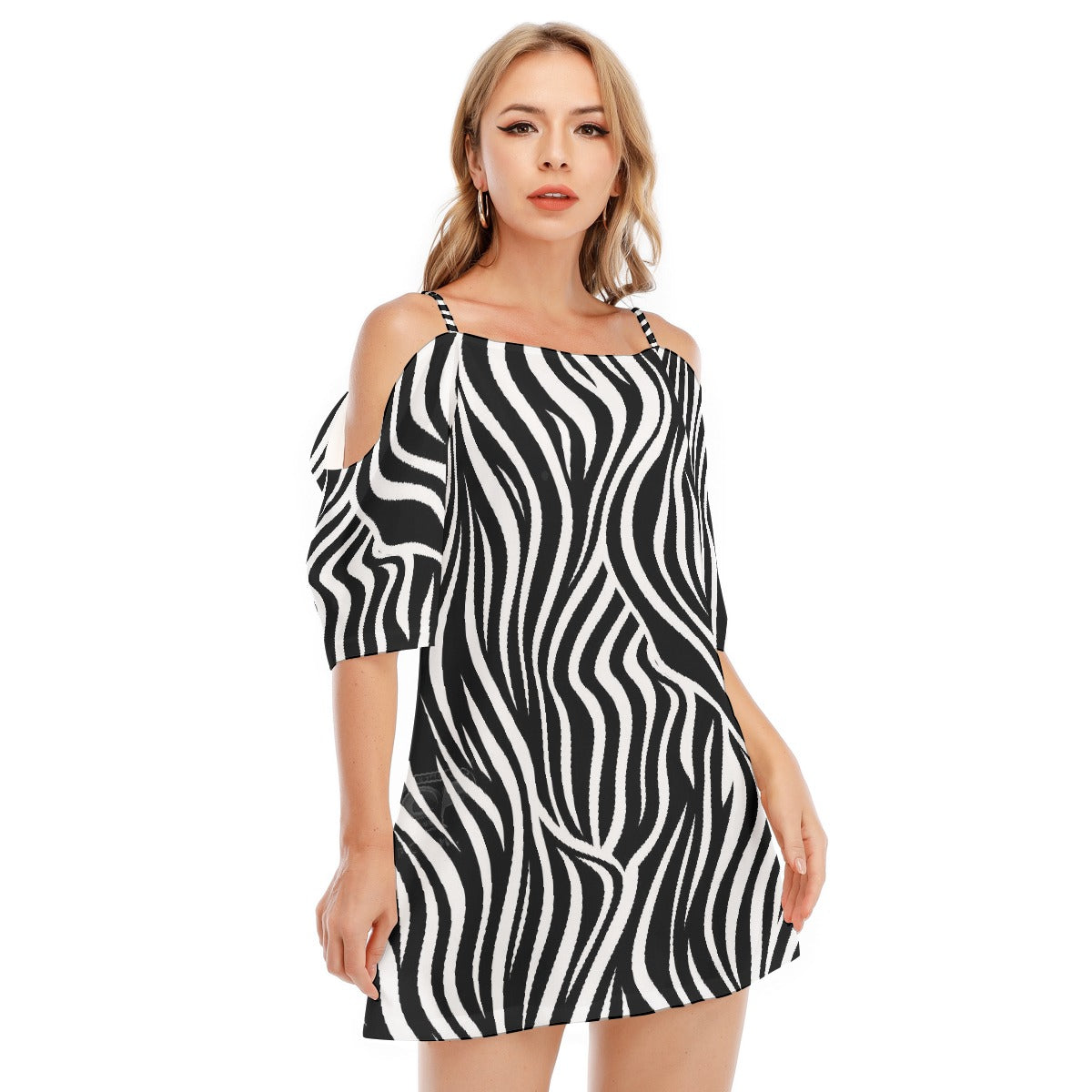 All-Over Print Women's Off-shoulder Cami Dress