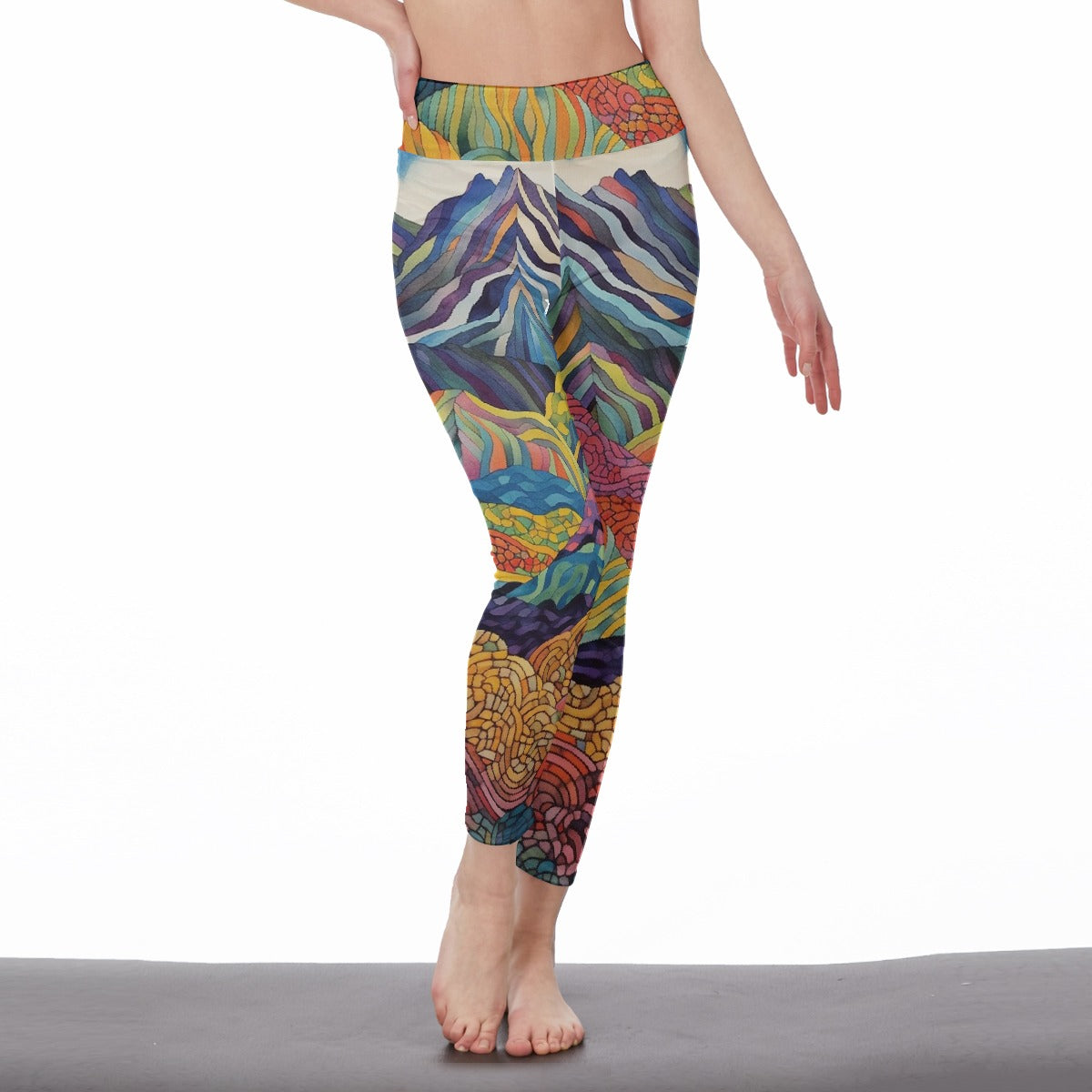 All-Over Print Women's High Waist Leggings | Side Stitch Closure