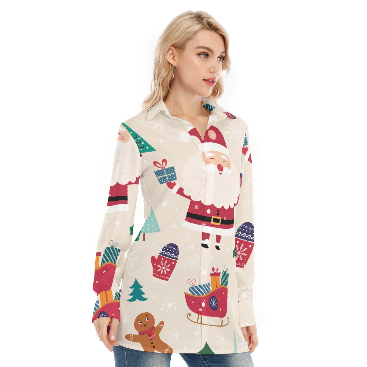 All-Over Print Women's Long Shirt