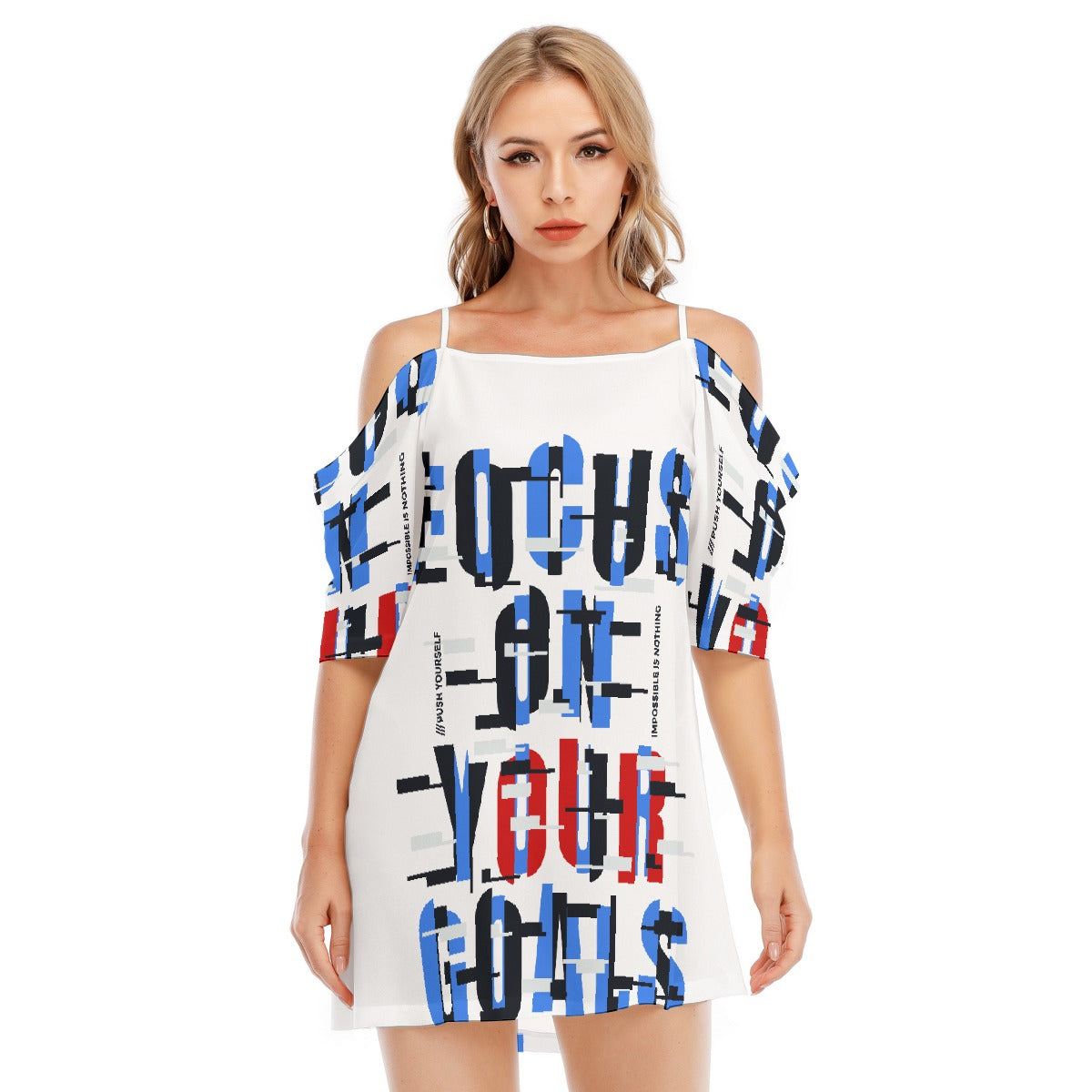 All-Over Print Women's Off-shoulder Cami Dress