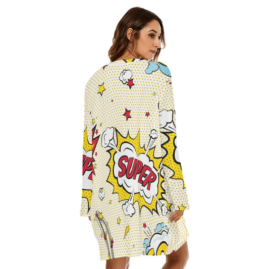 All-Over Print  Women's Loose Crew Neck Dress