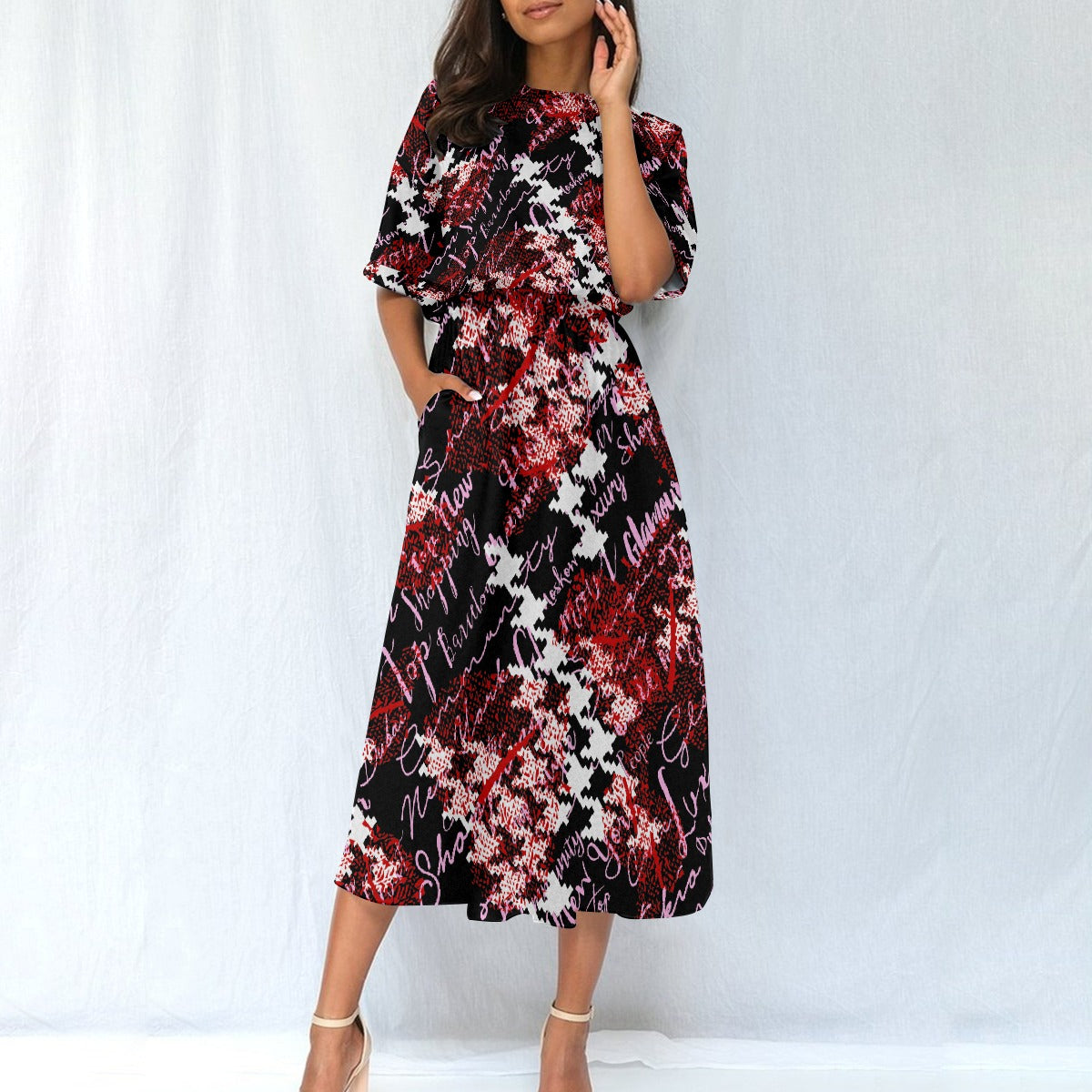 All-Over Print Women's Elastic Waist Dress