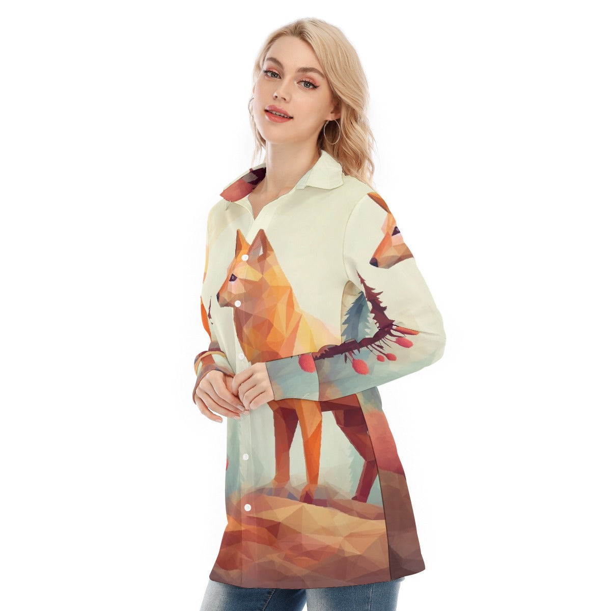 All-Over Print Women's Long Shirt