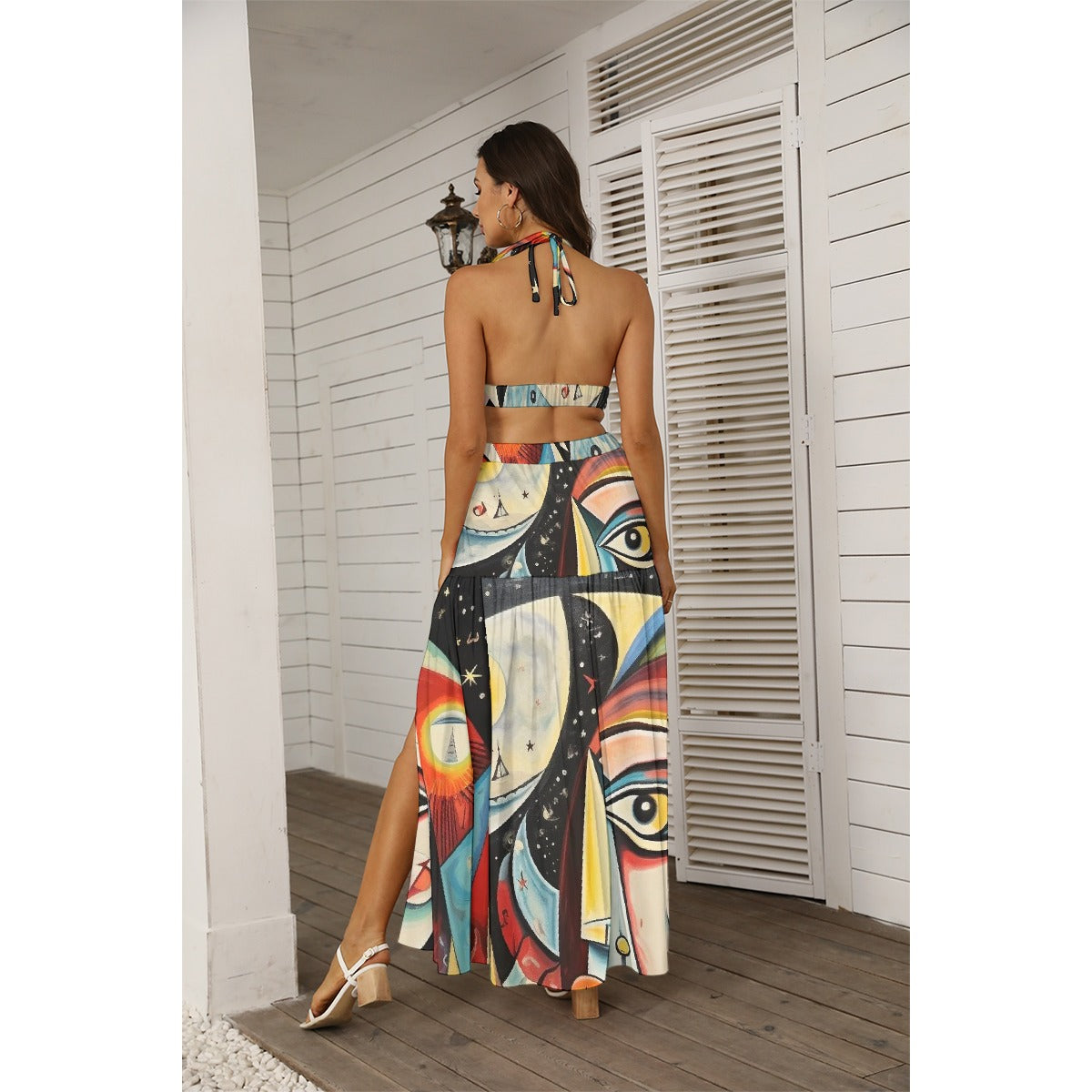 All-Over Print Women's Tie Back Wrap Dress