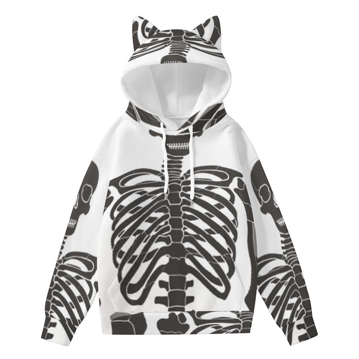 All-Over Print Women’s Hoodie With Decorative Ears