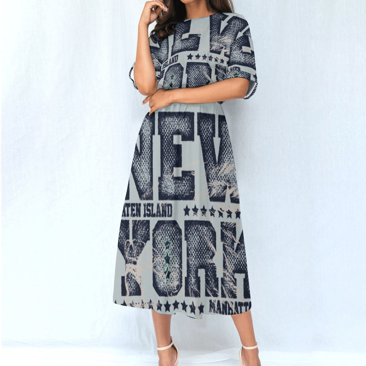 All-Over Print Women's Elastic Waist Dress