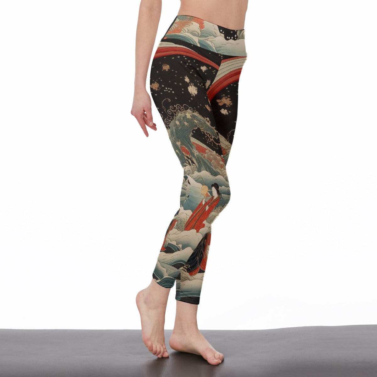 All-Over Print Women's High Waist Leggings | Side Stitch Closure