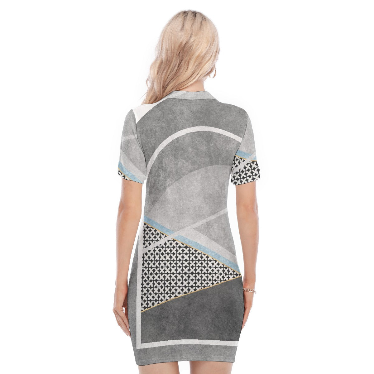 All-Over Print Women's Polo Collar Dress