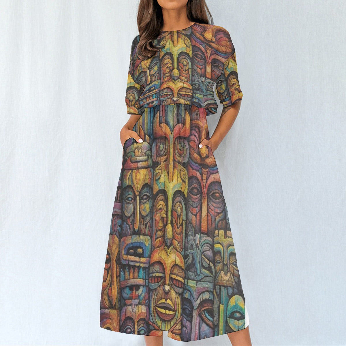 All-Over Print Women's Elastic Waist Dress