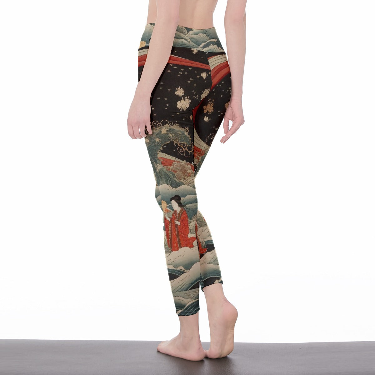 All-Over Print Women's High Waist Leggings | Side Stitch Closure