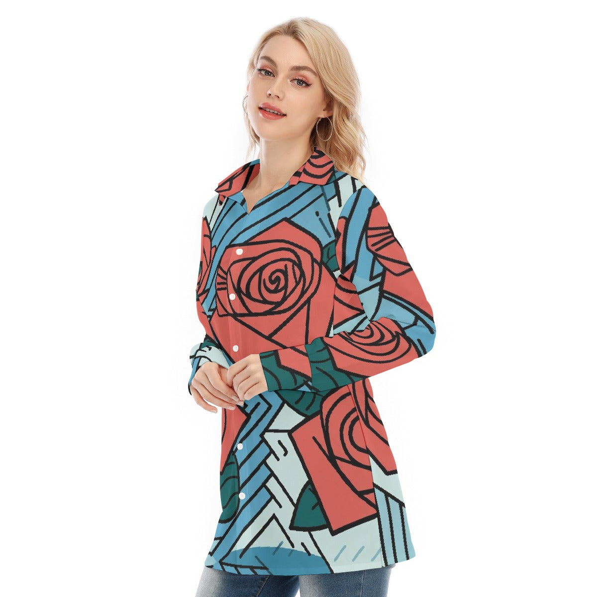 All-Over Print Women's Long Shirt