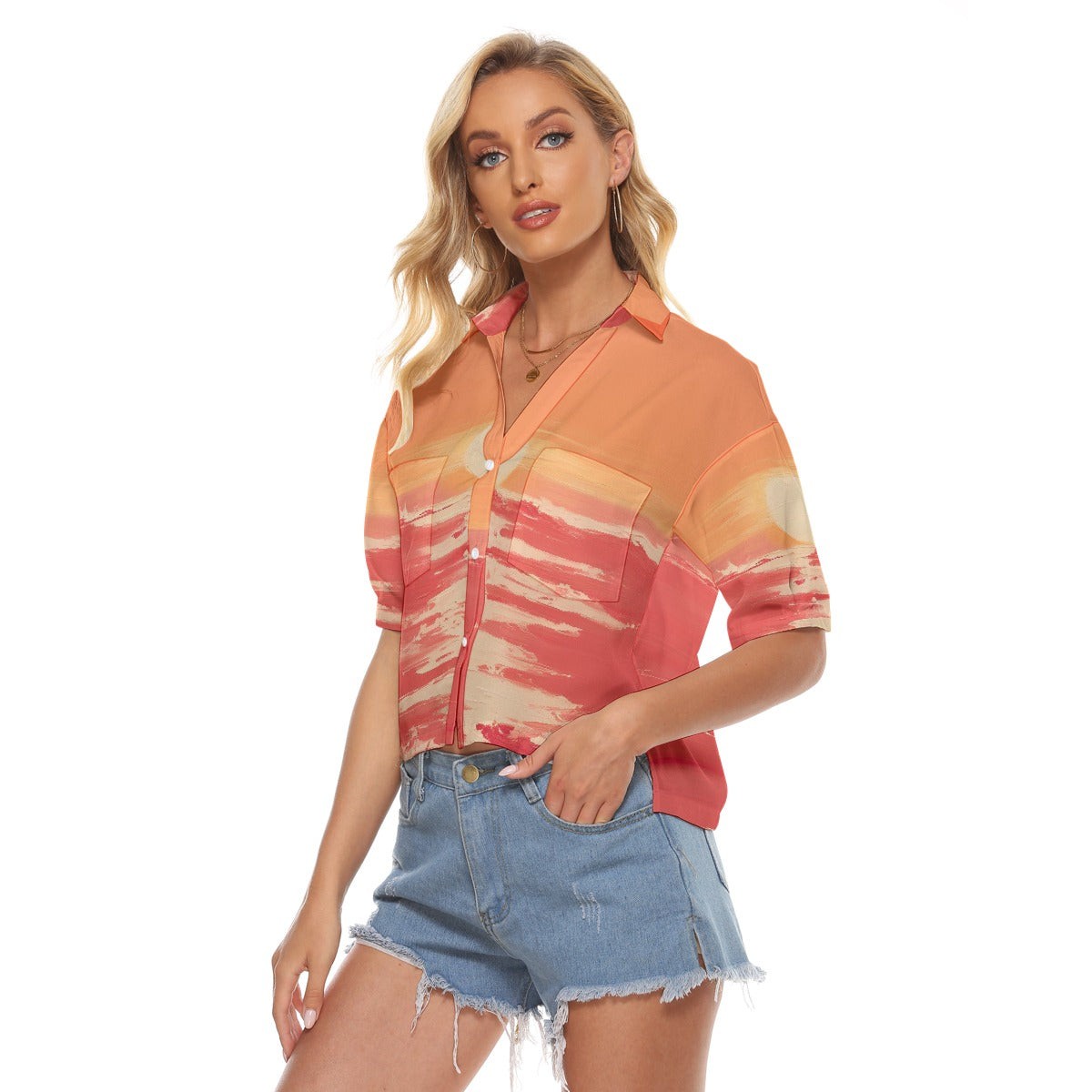 All-Over Print Women's V-neck Shirts