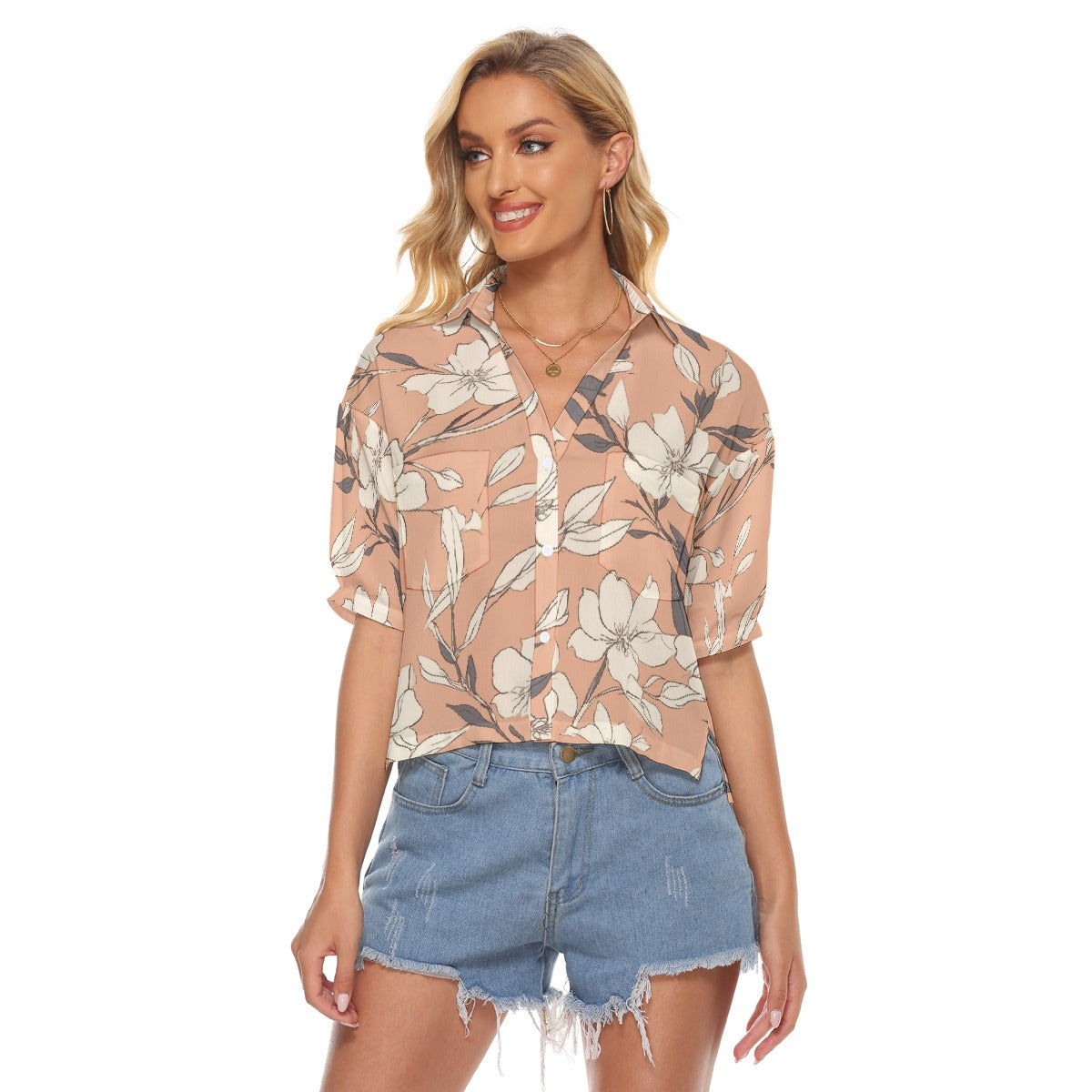 All-Over Print Women's V-neck Shirts