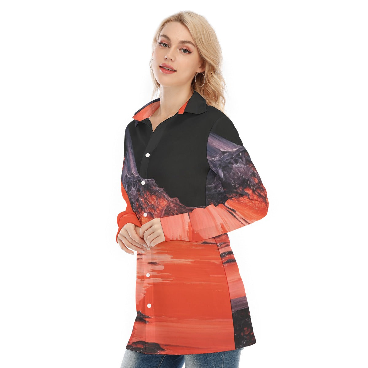 All-Over Print Women's Long Shirt