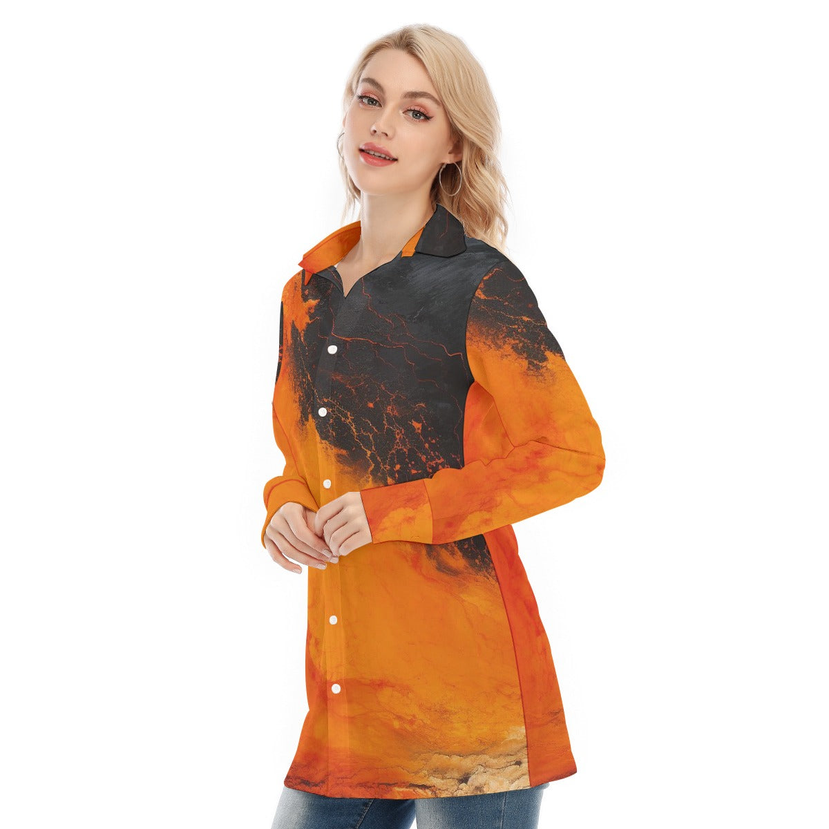 All-Over Print Women's Long Shirt