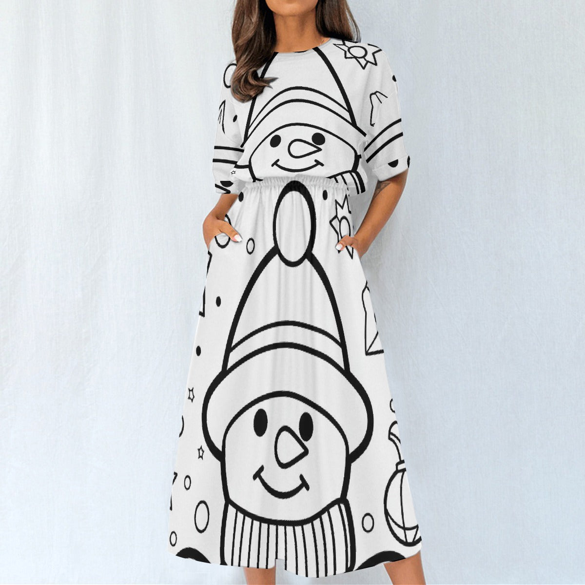 All-Over Print Women's Elastic Waist Dress