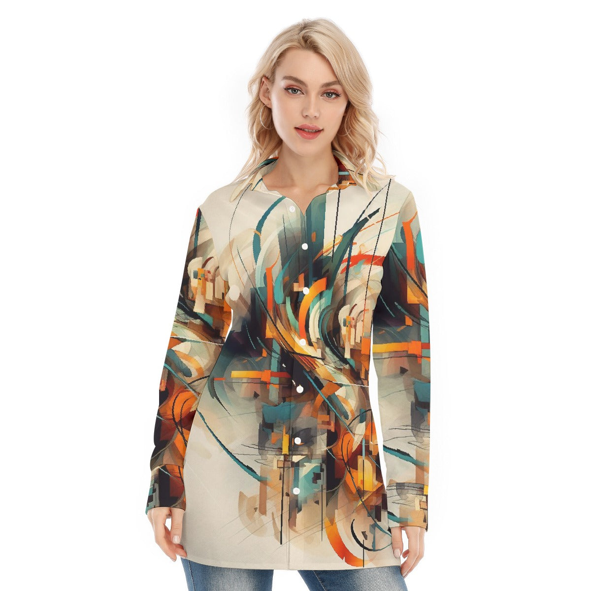 All-Over Print Women's Long Shirt