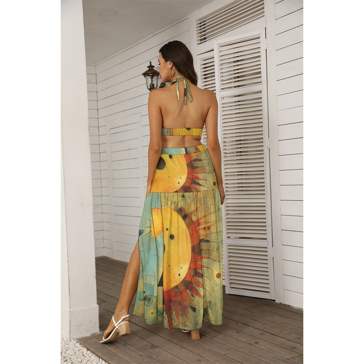 All-Over Print Women's Tie Back Wrap Dress