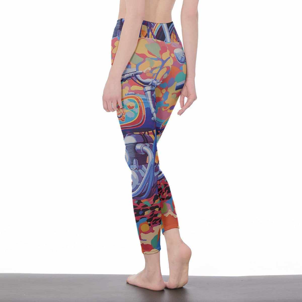 All-Over Print Women's High Waist Leggings | Side Stitch Closure