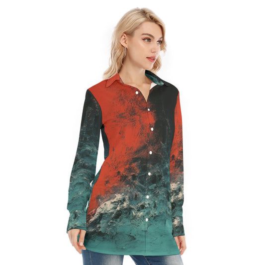 All-Over Print Women's Long Shirt