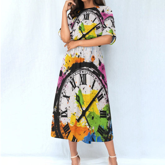 All-Over Print Women's Elastic Waist Dress