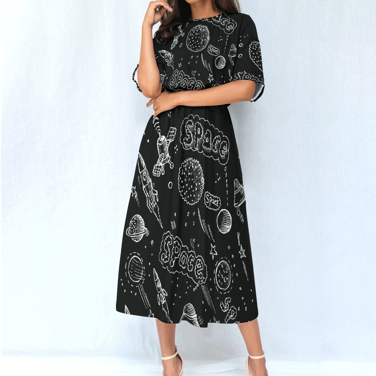 All-Over Print Women's Elastic Waist Dress