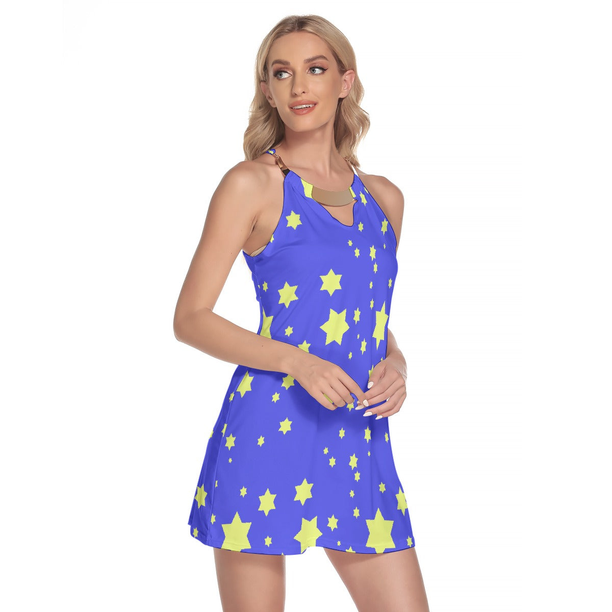 All-Over Print Women's Round Neck Above Knee Dress