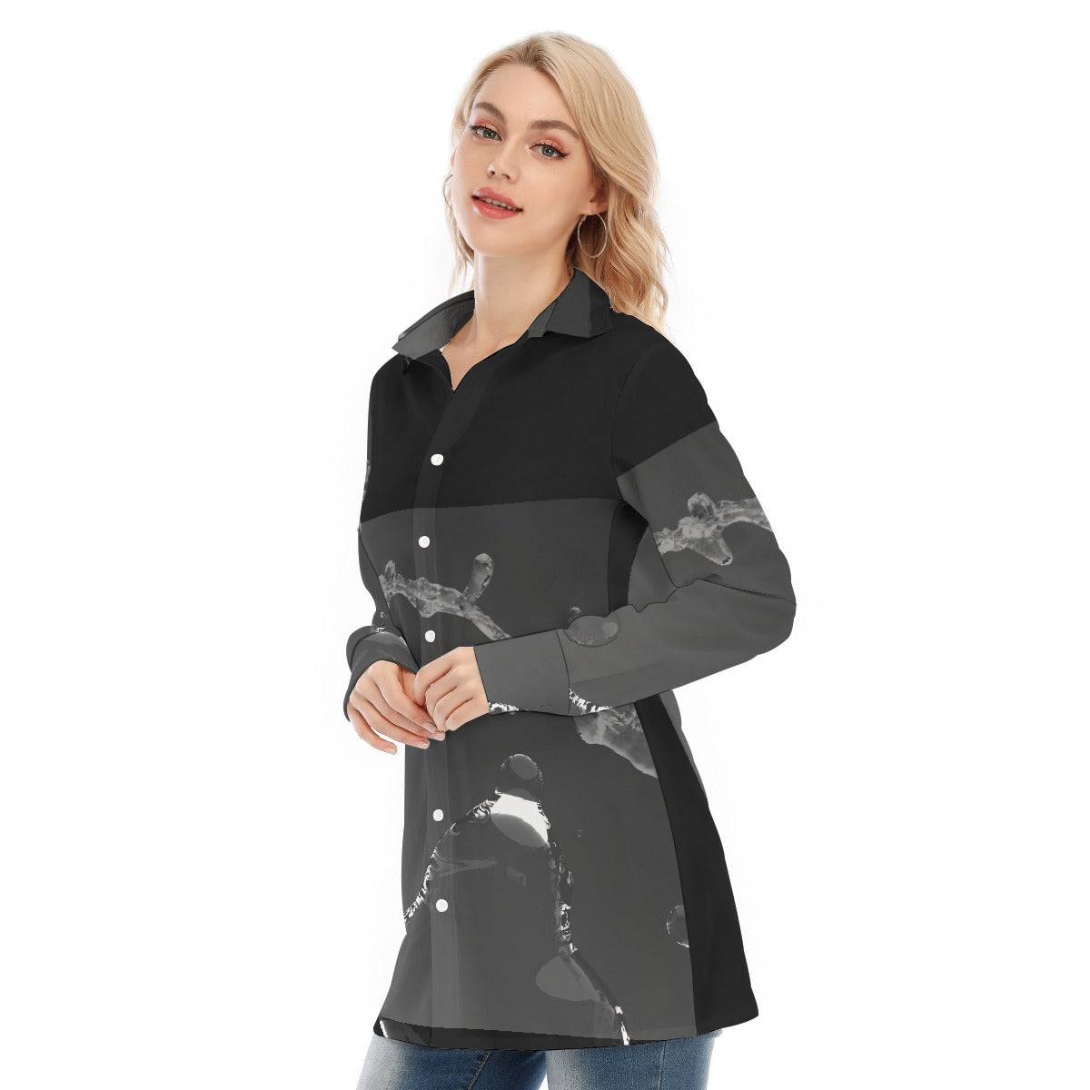 All-Over Print Women's Long Shirt