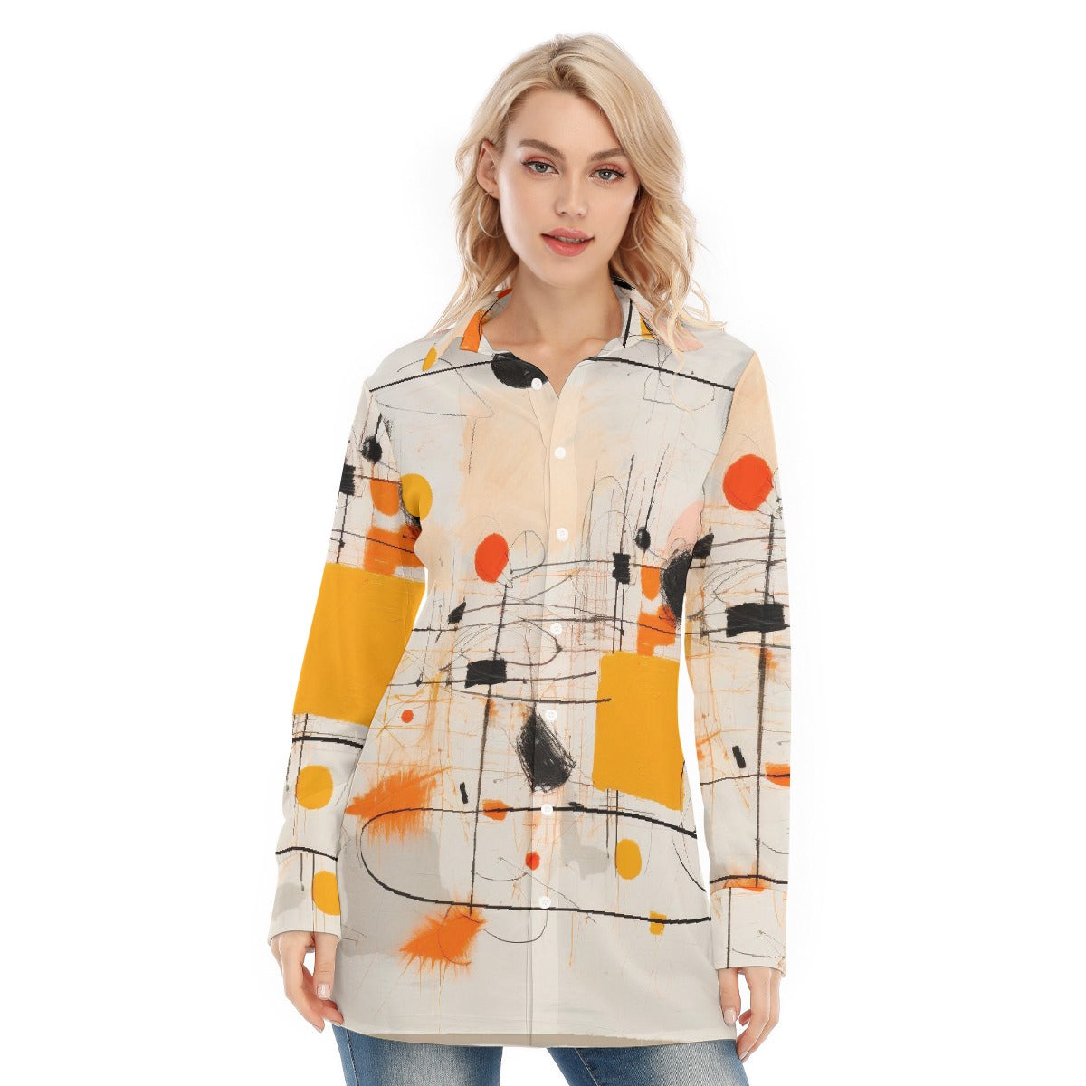 All-Over Print Women's Long Shirt