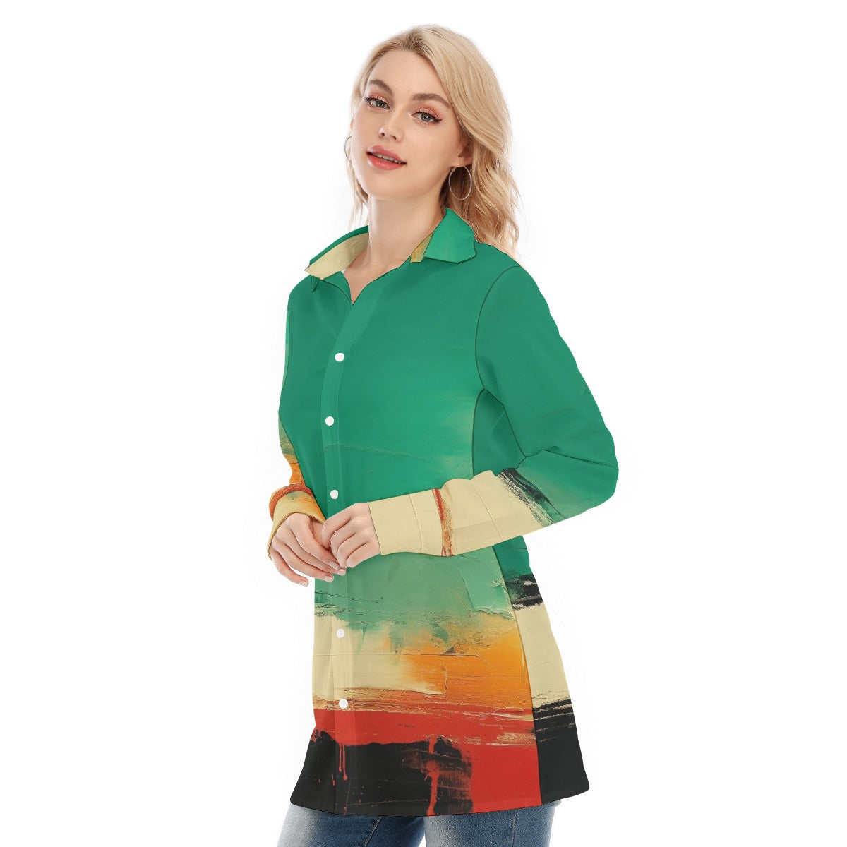 All-Over Print Women's Long Shirt