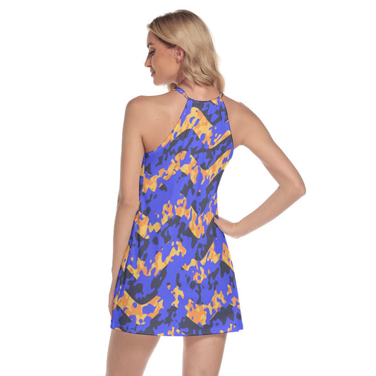 All-Over Print Women's Round Neck Above Knee Dress