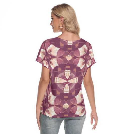 All-Over Print Women's Loose V-neck Short Sleeve T-shirt