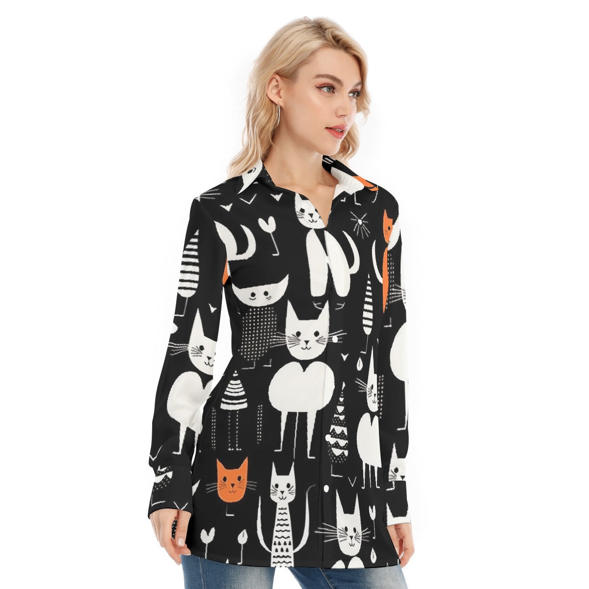 All-Over Print Women's Long Shirt