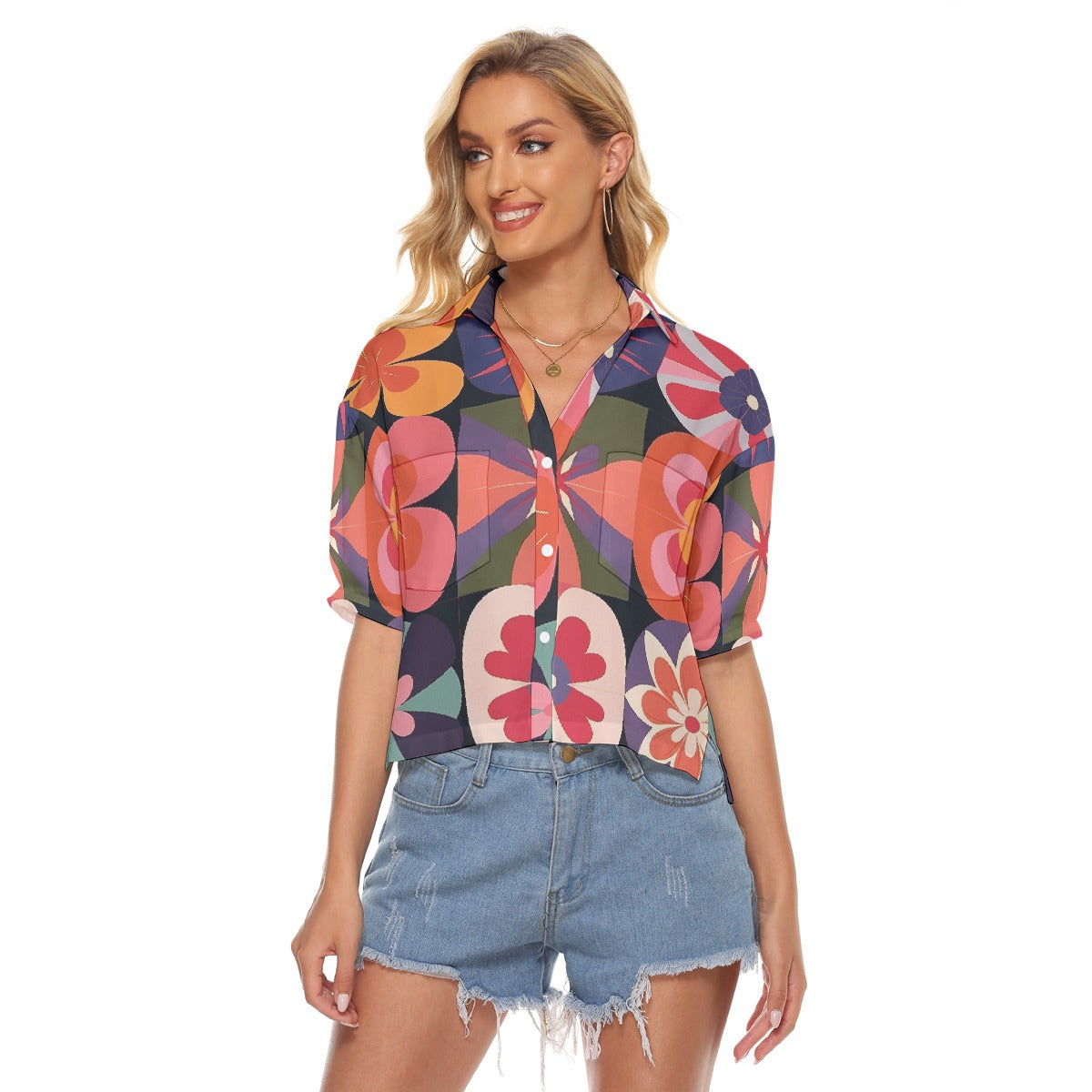 All-Over Print Women's V-neck Shirts