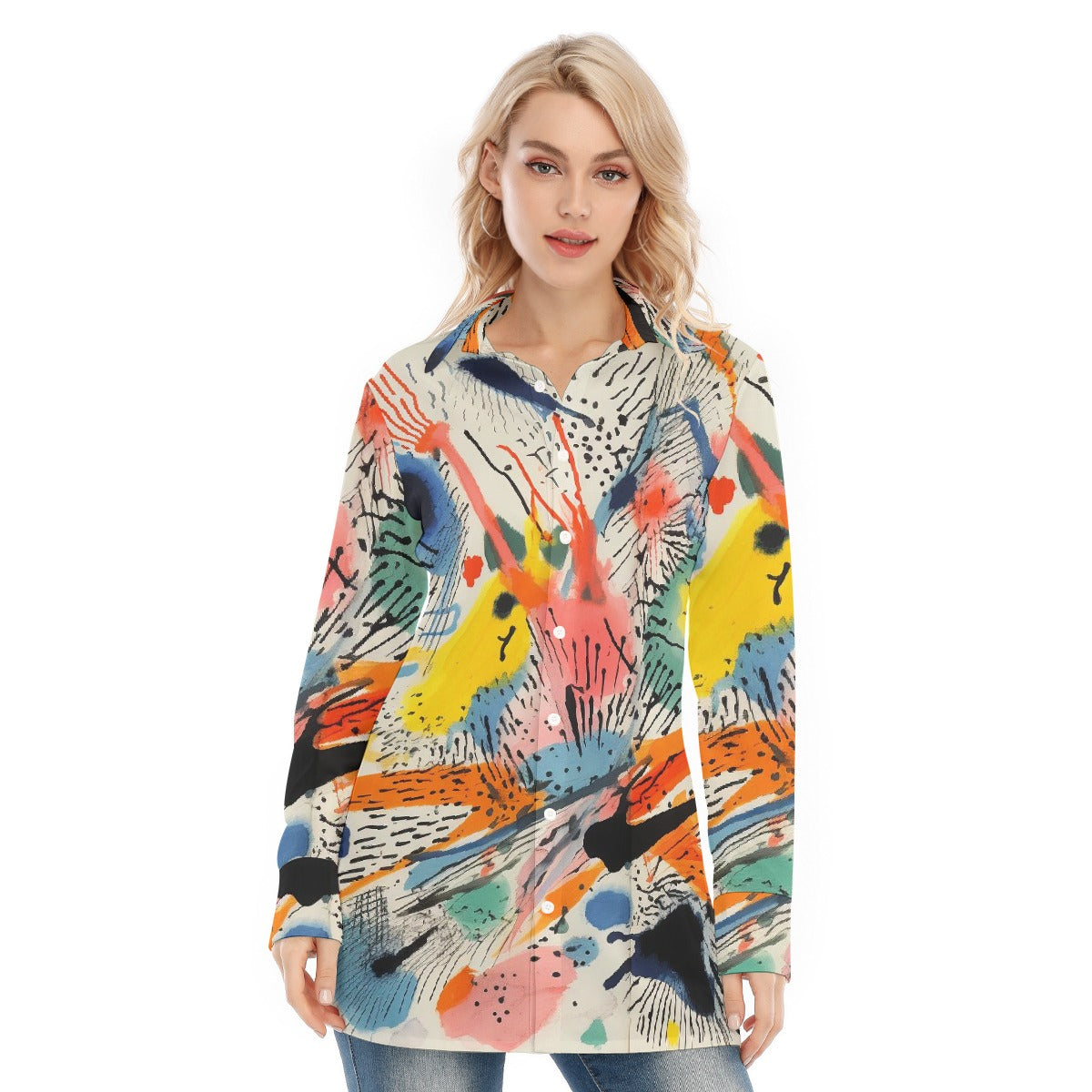 All-Over Print Women's Long Shirt