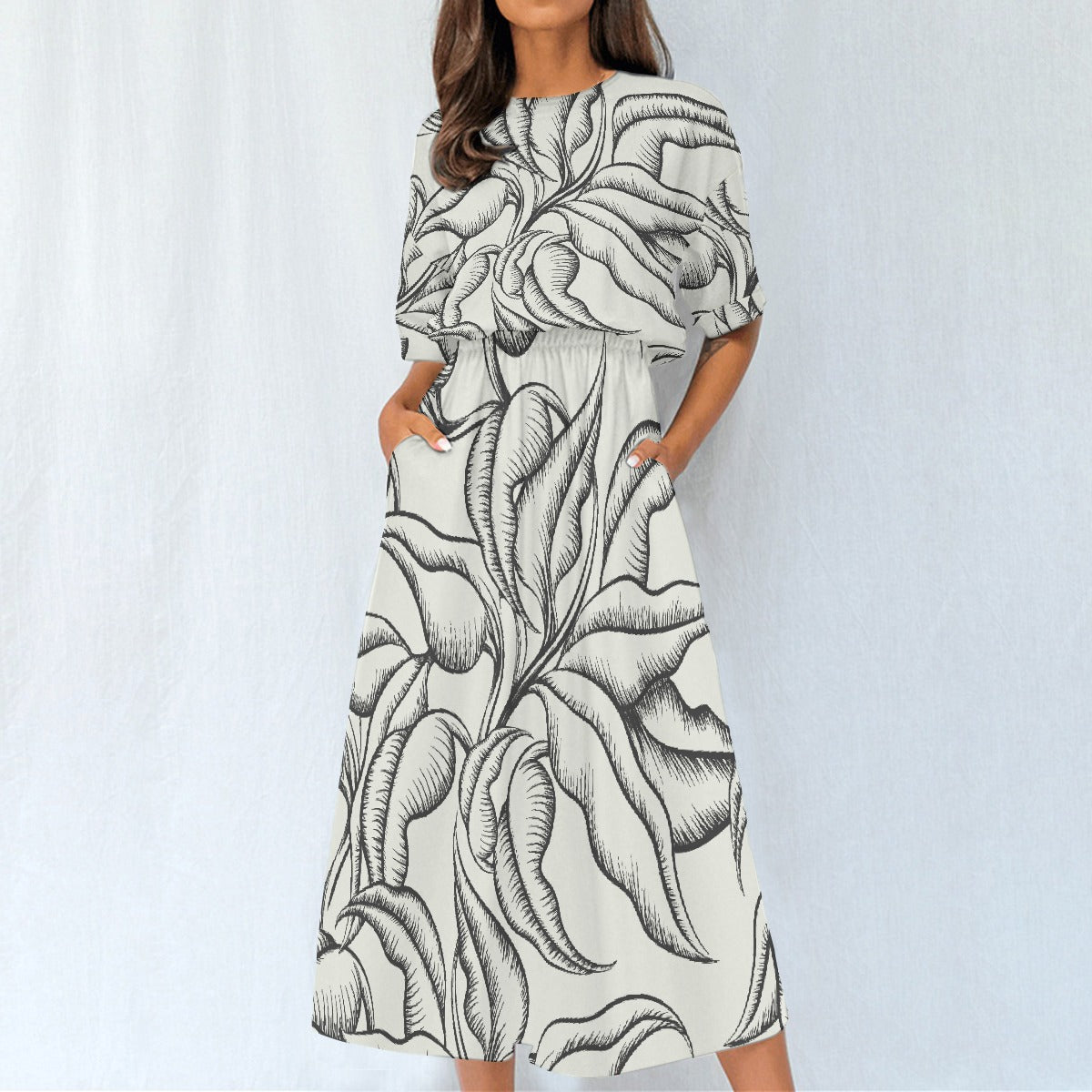 All-Over Print Women's Elastic Waist Dress