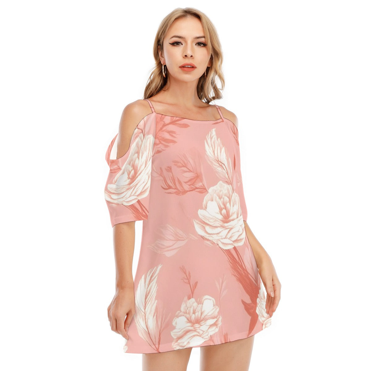 All-Over Print Women's Off-shoulder Cami Dress