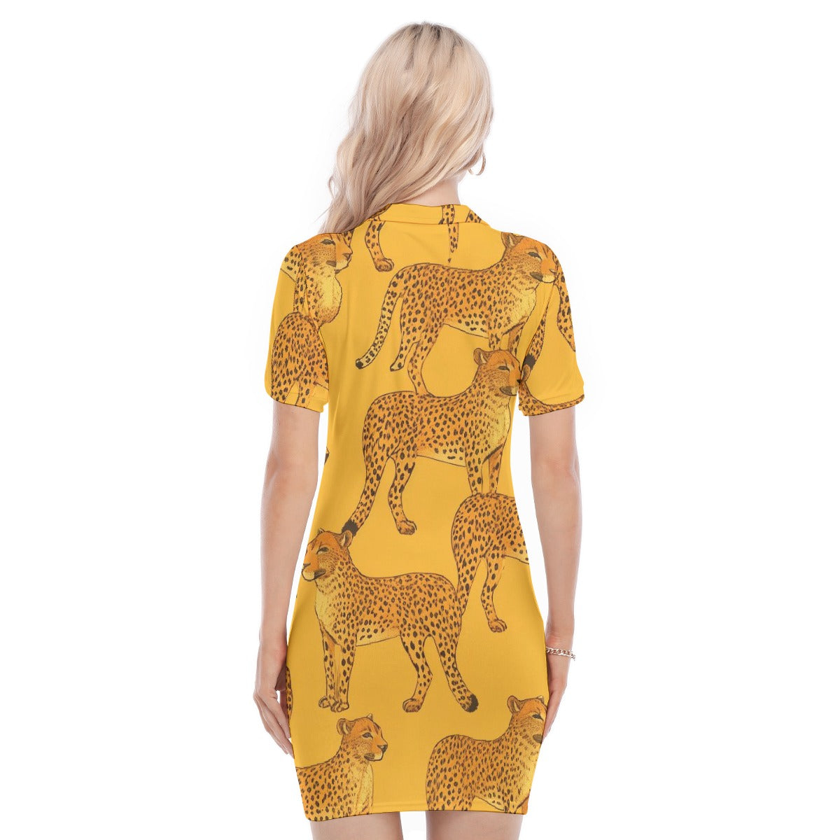 All-Over Print Women's Polo Collar Dress