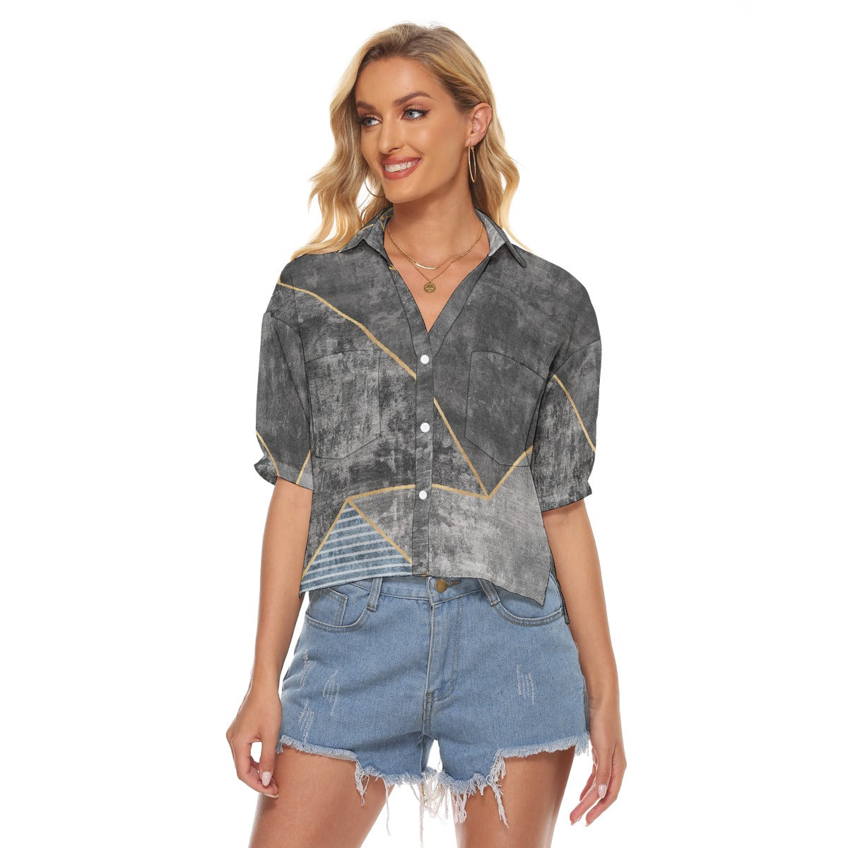 All-Over Print Women's V-neck Shirts