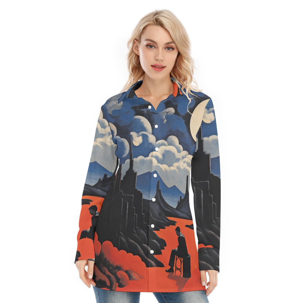 All-Over Print Women's Long Shirt