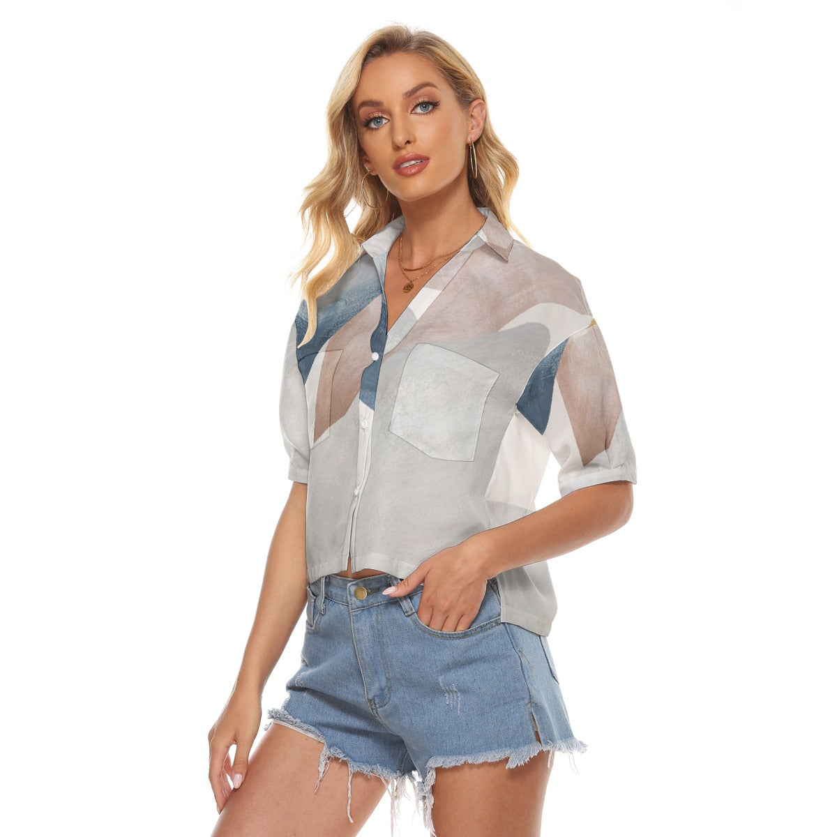 All-Over Print Women's V-neck Shirts