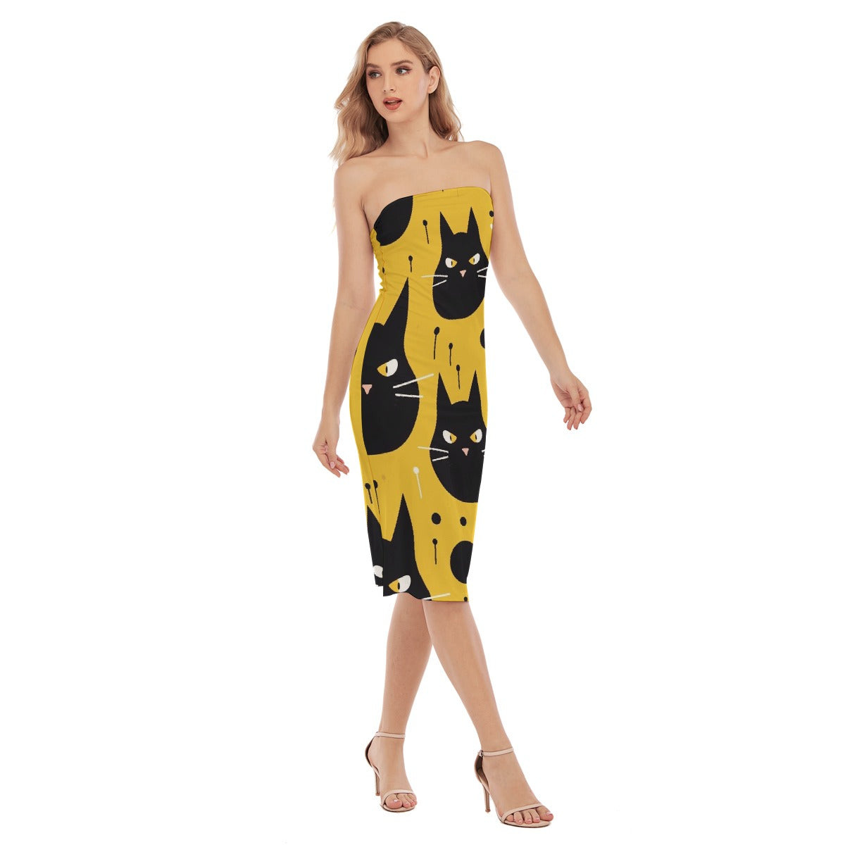 All-Over Print Women's Side Split Tube Top Dress